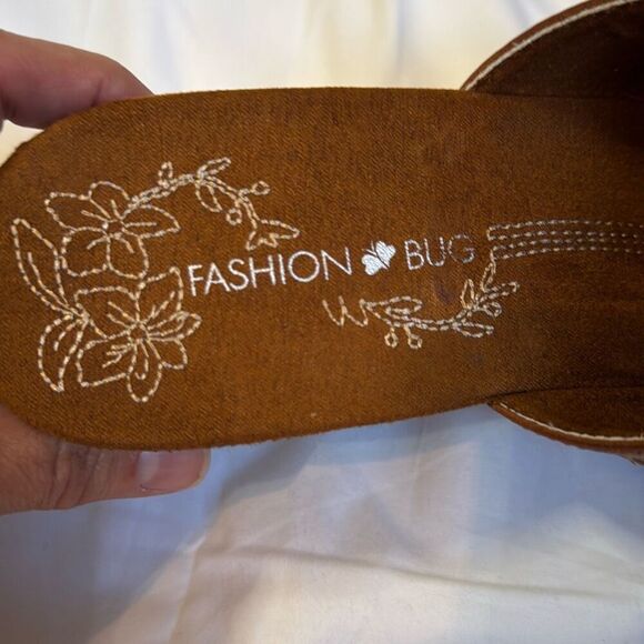 Fashion Bug easy cutout tan Y2K clogs mules wedge women’s size 11 chunky 90’s re - Picture 6 of 9